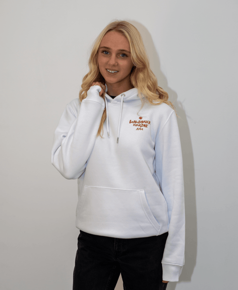 Good Times Longboarder Magazine Unisex Hoodie White Hoodie Longboarder Magazine   