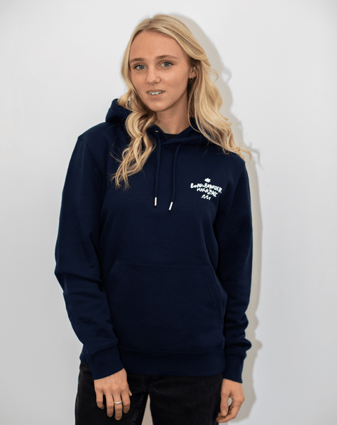 Good Times Longboarder Magazine Unisex Hoodie Navy Hoodie Longboarder Magazine   