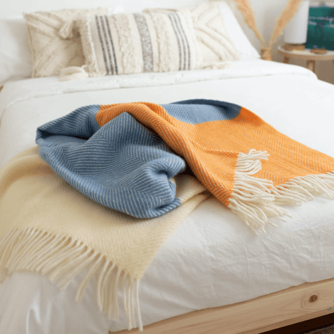 Orange Sunrise Wool Blanket - Atlantic Blankets Blankets Atlantic Blankets   
