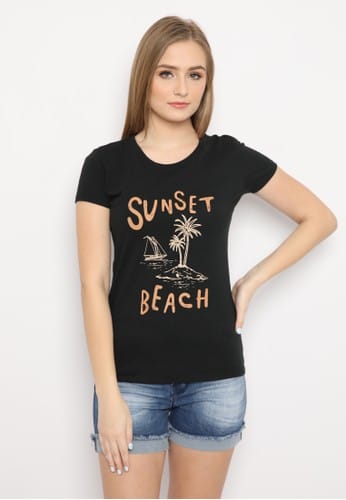Sisstrevolution - Sunset Womens T-shirt T-Shirt Sisstrevolution Extra Small Black 